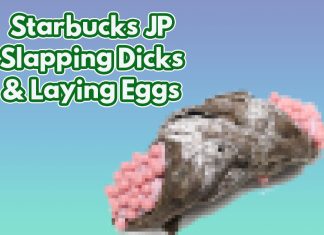 Starbucks Japan Slapping Dicks and Laying Eggs Cover for a blog article with the text, "Starbucks JP Slapping Dicks & Laying Eggs"