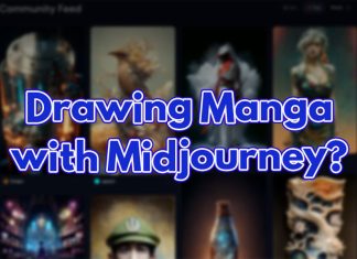 Drawing manga using Midjourney!? Cover for a blog article with the text, "Drawing Manga with Midjourney?"