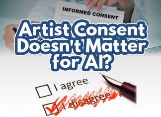 Artist Consent Doesn’t Matter for AI!? A picture with the title "Artist Consent Doesn't Matter for AI?"