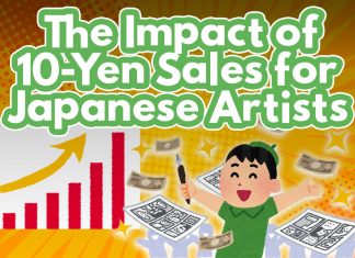 The Impact of 10-Yen Sales for Japanese Artists A cover image for a blog article with the text, "The Impact of 10-Yen Sales for Japanese Artists"