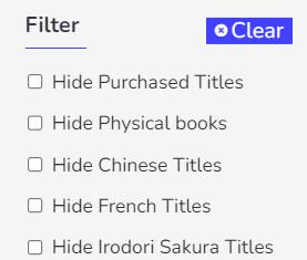New Website Functions: Filter Function